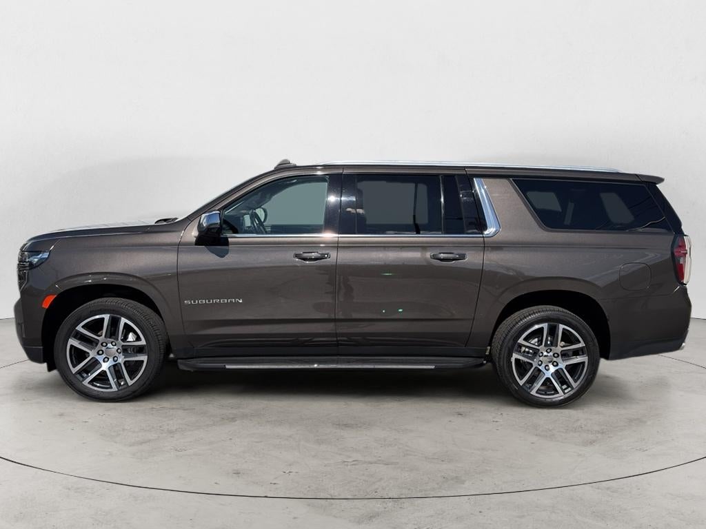 2021 Chevrolet Suburban Premier in Graywood Metallic — front three-quarter view